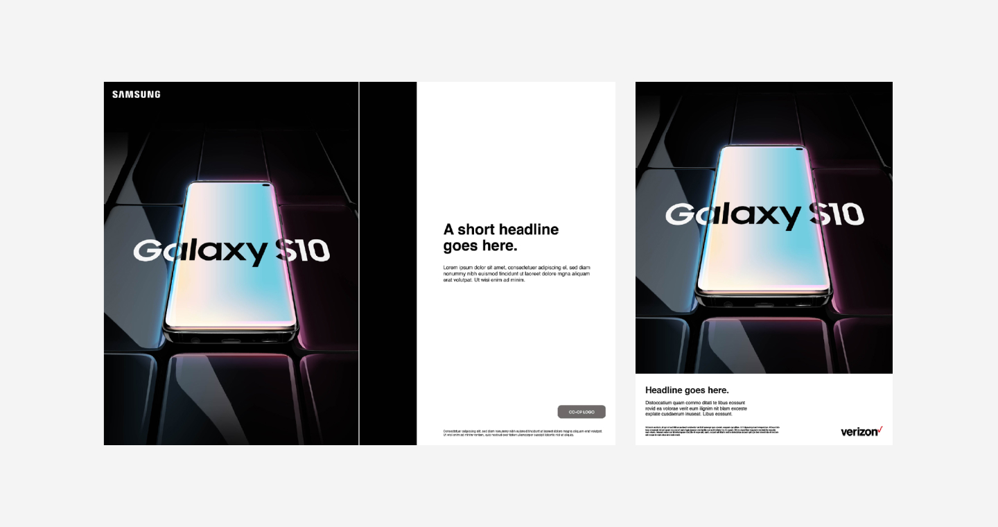 Samsung Galaxy S10 print layout example